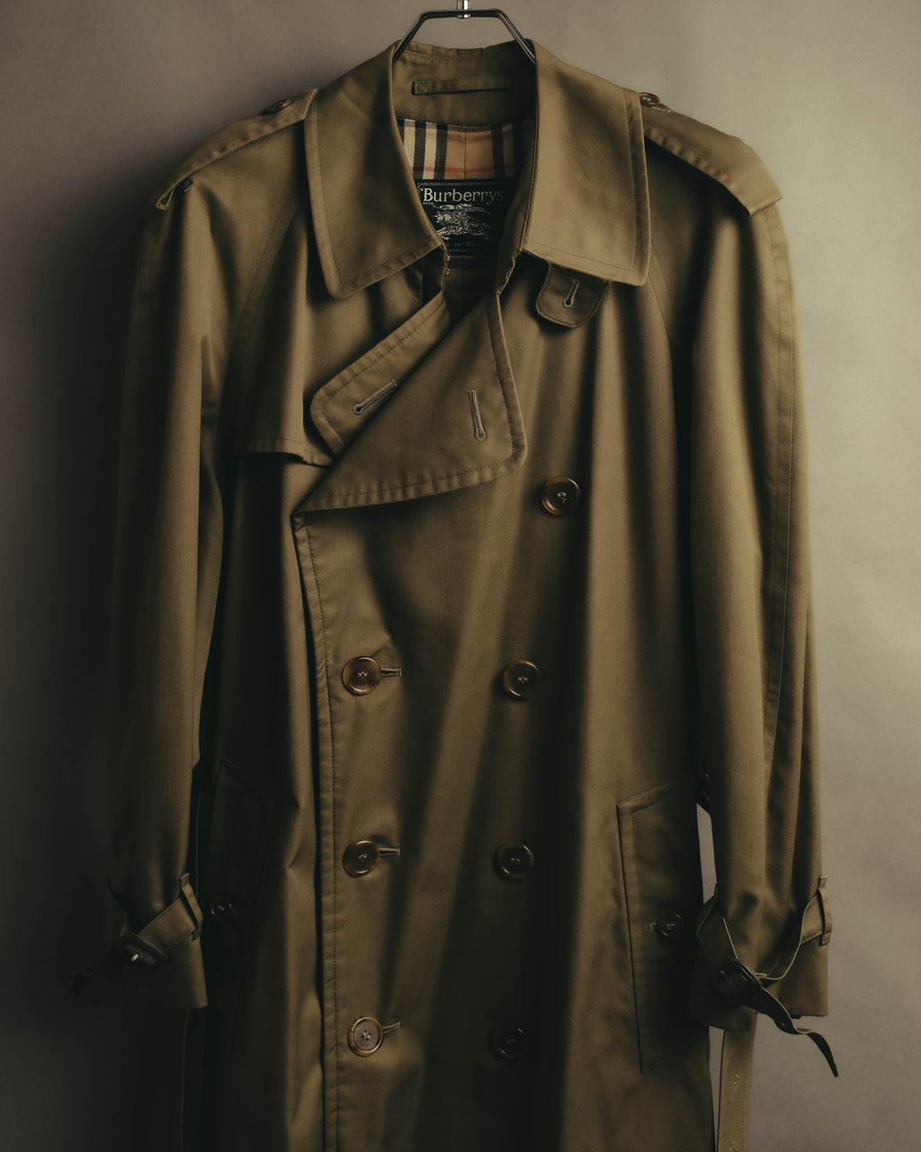 “Burberrys” 80’s Heritage check long trench coat