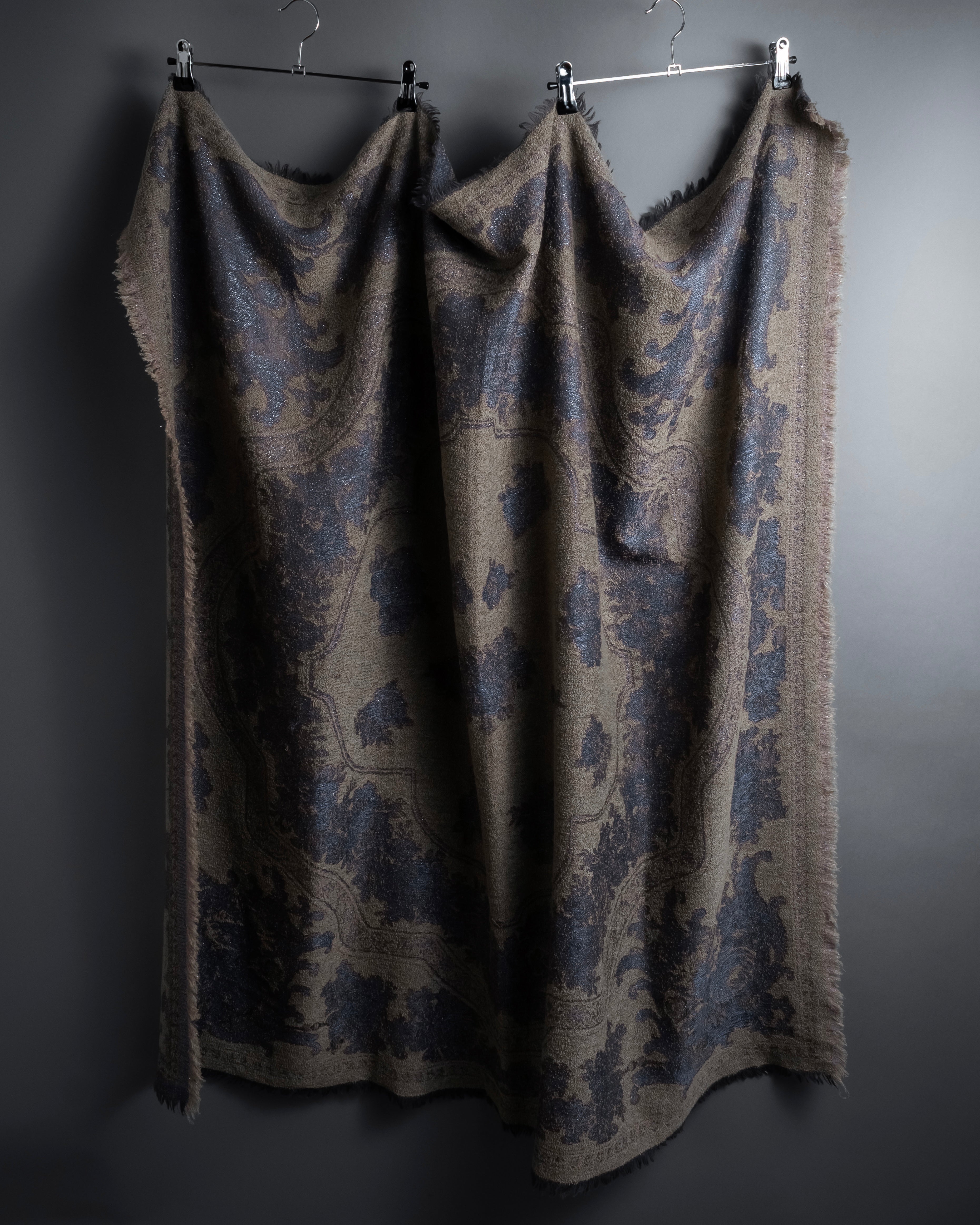 "BALENCIAGA" Large size lame jacquard weave stole