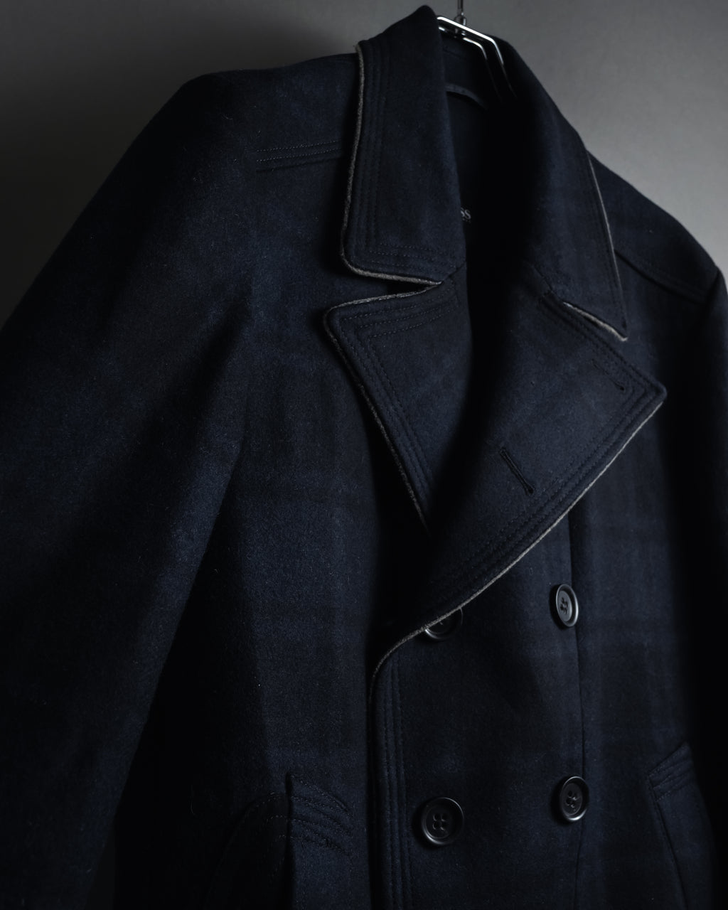 "HUGO BOSS" Double-breasted plaid coat