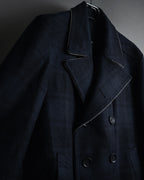 "HUGO BOSS" Double-breasted plaid coat