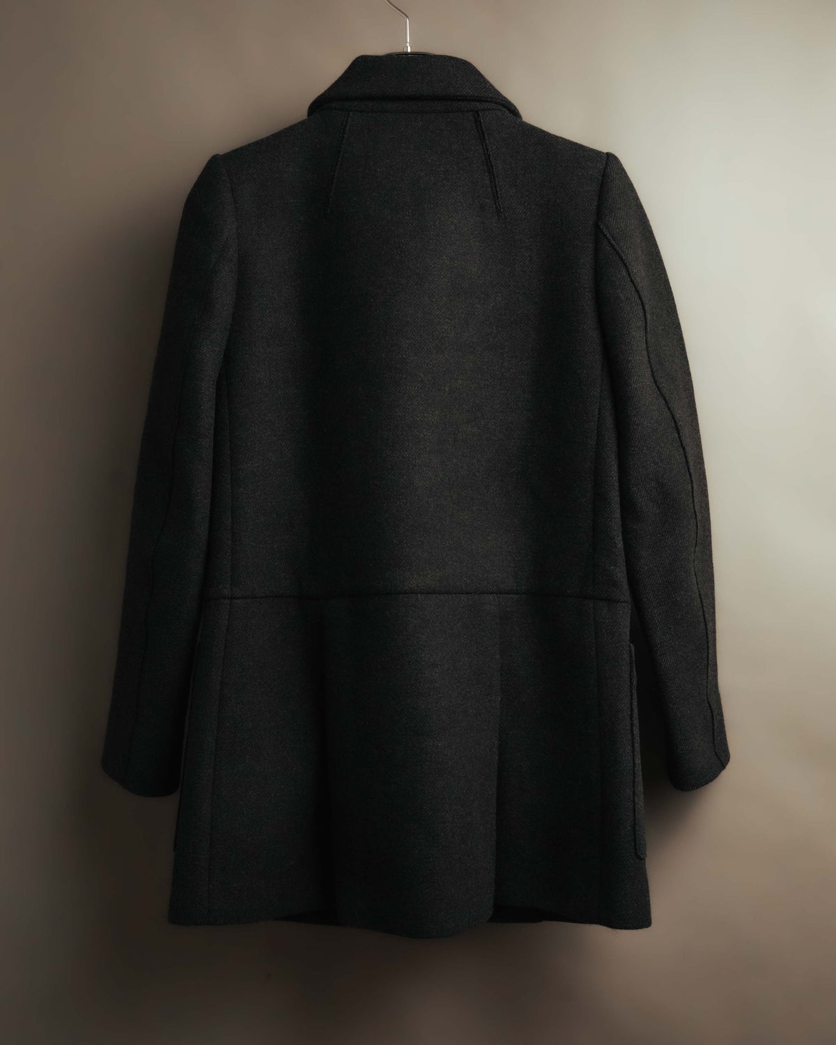 “miu miu” 00’s-10’s Wool angora leather buckle coat