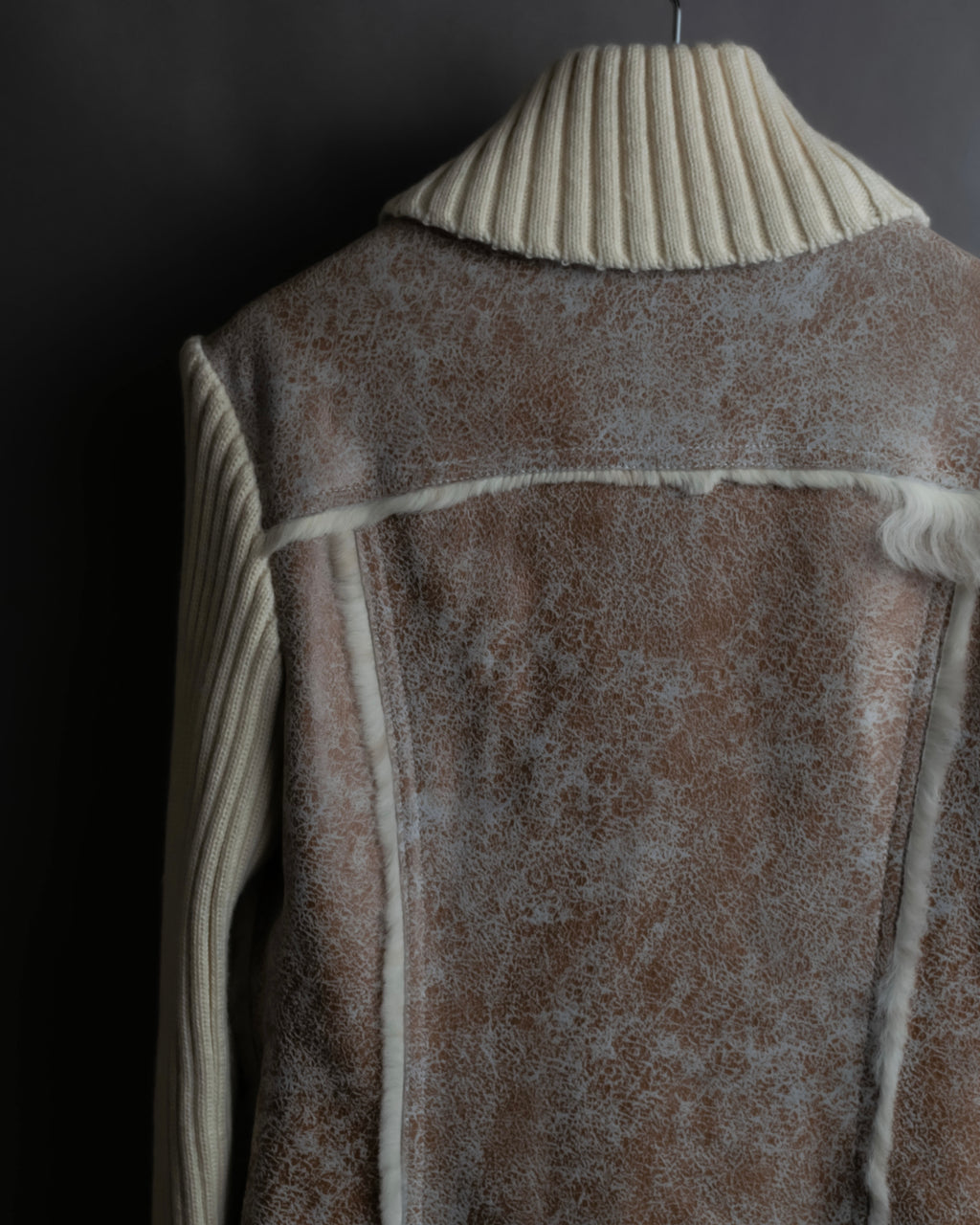 "Dolce &amp; Gabbana" Mouton &amp; knit combination design coat