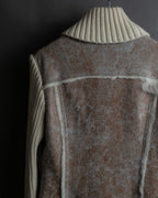 "Dolce &amp; Gabbana" Mouton &amp; knit combination design coat