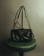 “SAN HIDEAKI MIHARA” 2000’s-2010’s black leather chain shoulder bag