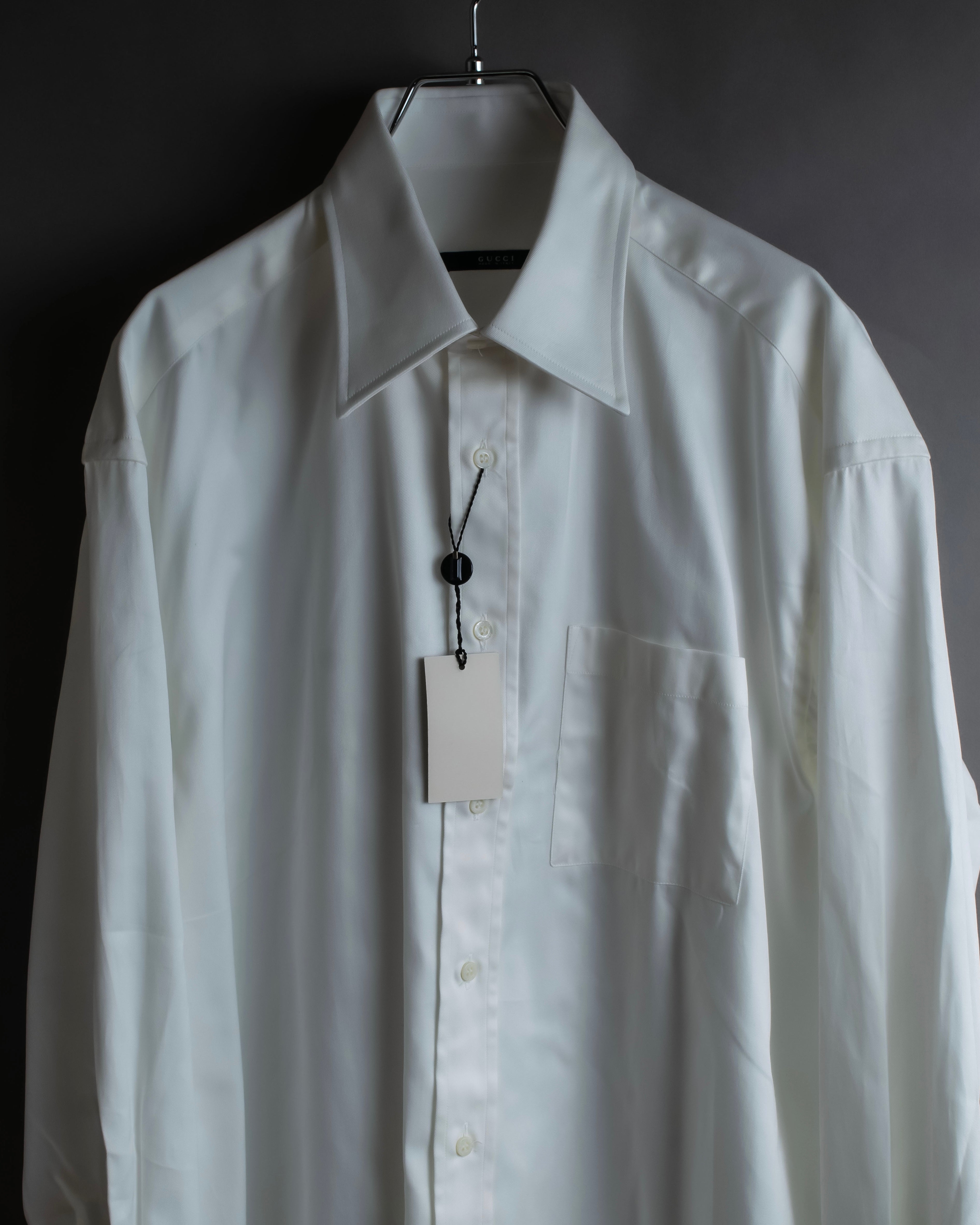 "GUCCI" Slightly glossy cotton white shirt