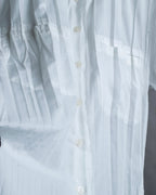 "ISSEY MIYAKE" Pleated short sleeve shirt