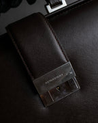 "BURBERRY" Metal belt design embossed PVC briefcase