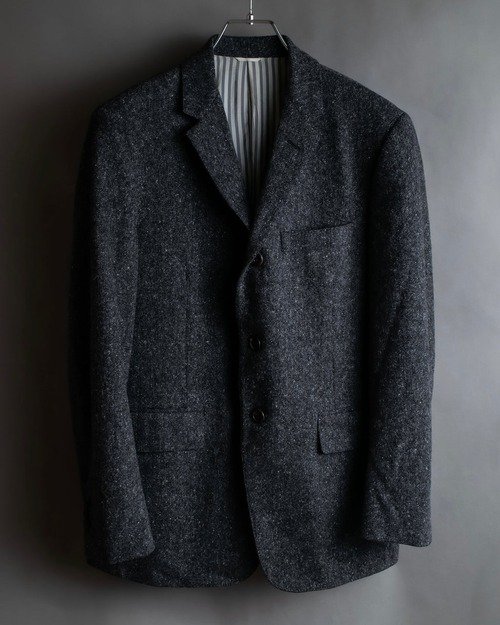 "THOM BROWNE" 3-button napped tweed tailored jacket