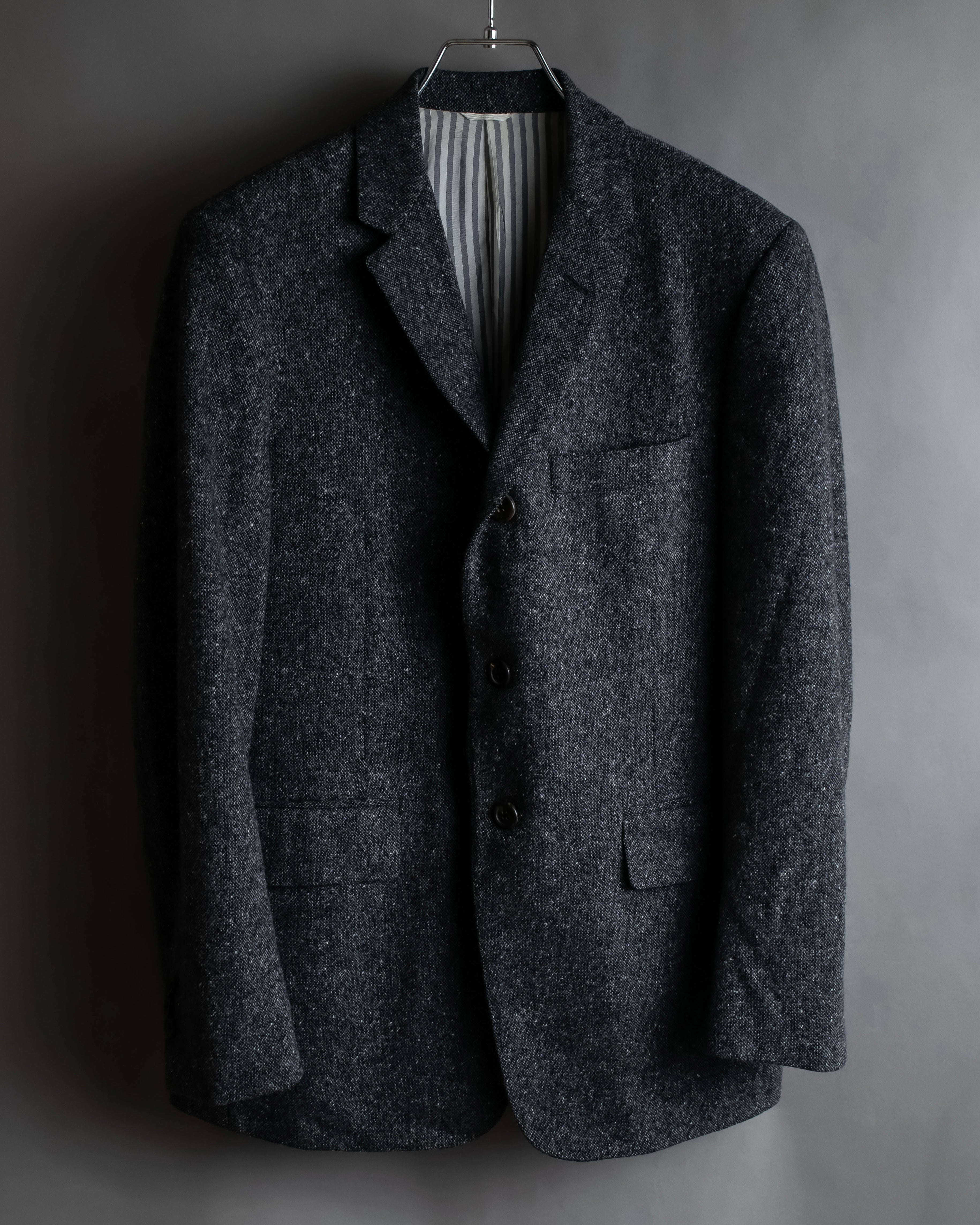 "THOM BROWNE" 3-button napped tweed tailored jacket