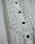 "BURBERRY" Frill design collarless blouse