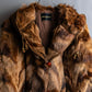 Vintage gradient fur hooded jacket