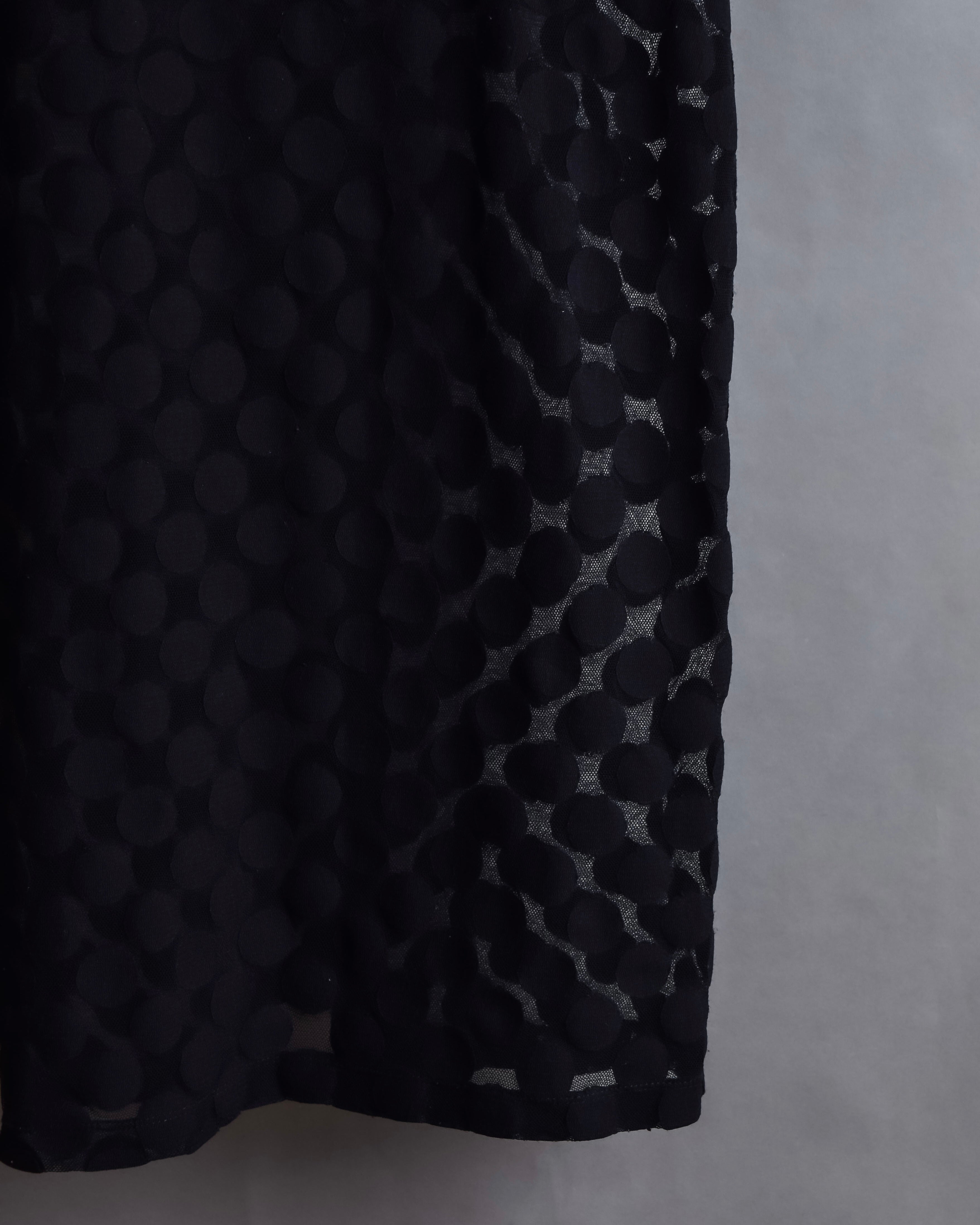 "JEAN PAUL GAULTIER MAILLE FEMME" Layered dot illusion mesh dress