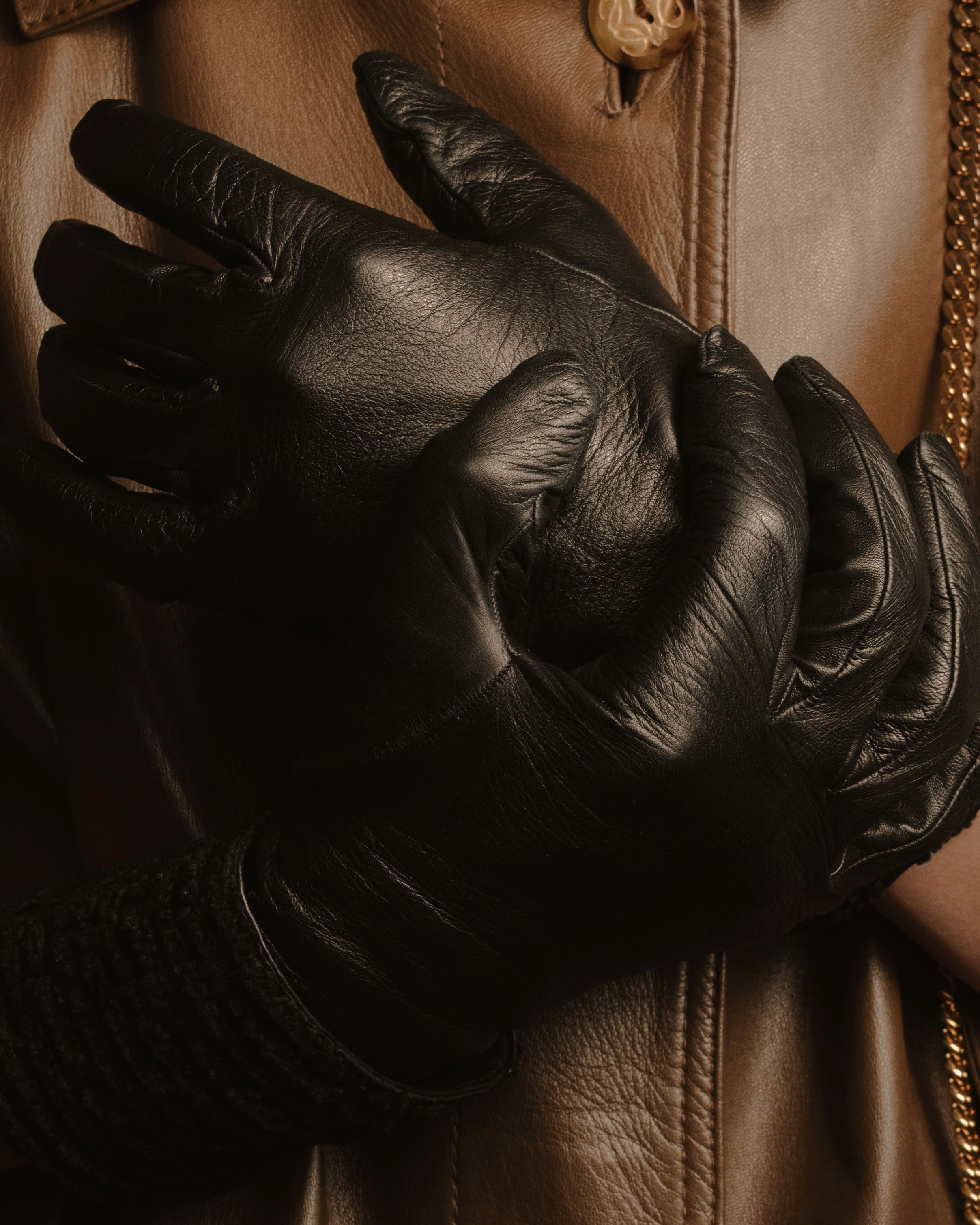 -SPECIAL- "HERMES" 90's Astrakhan combination leather gloves