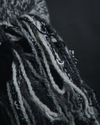 "CHANEL" 2005AW fantasy yarn embellished fringe scarf