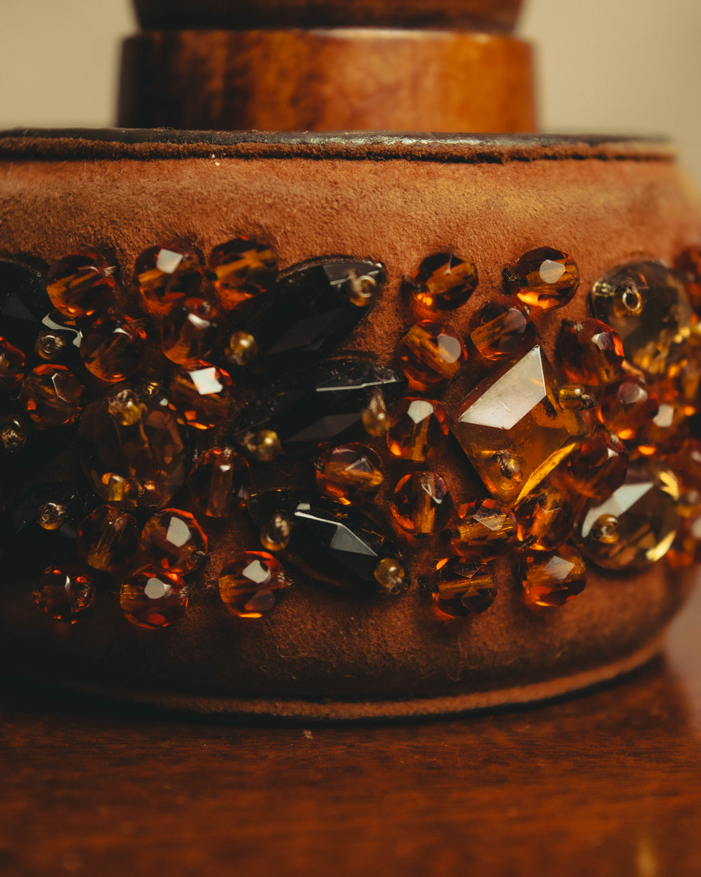 "PRADA" 90's-00's Embellished wide cuff bracelet