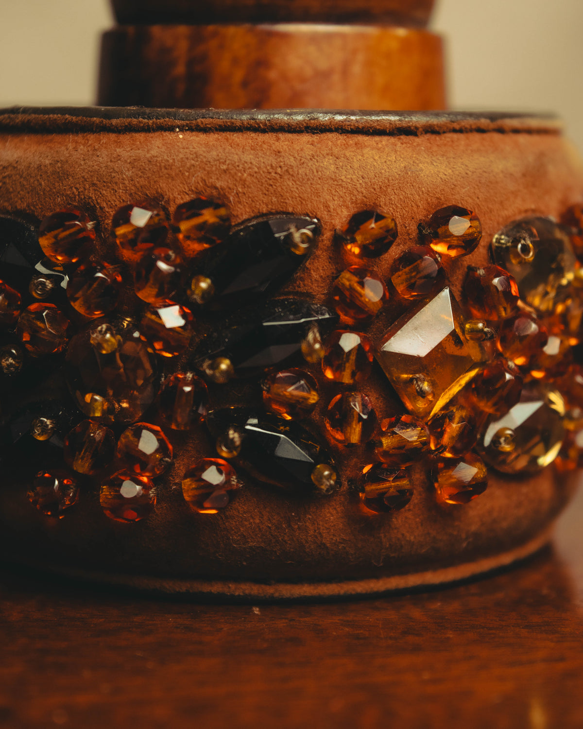 "PRADA" 90's-00's Embellished wide cuff bracelet