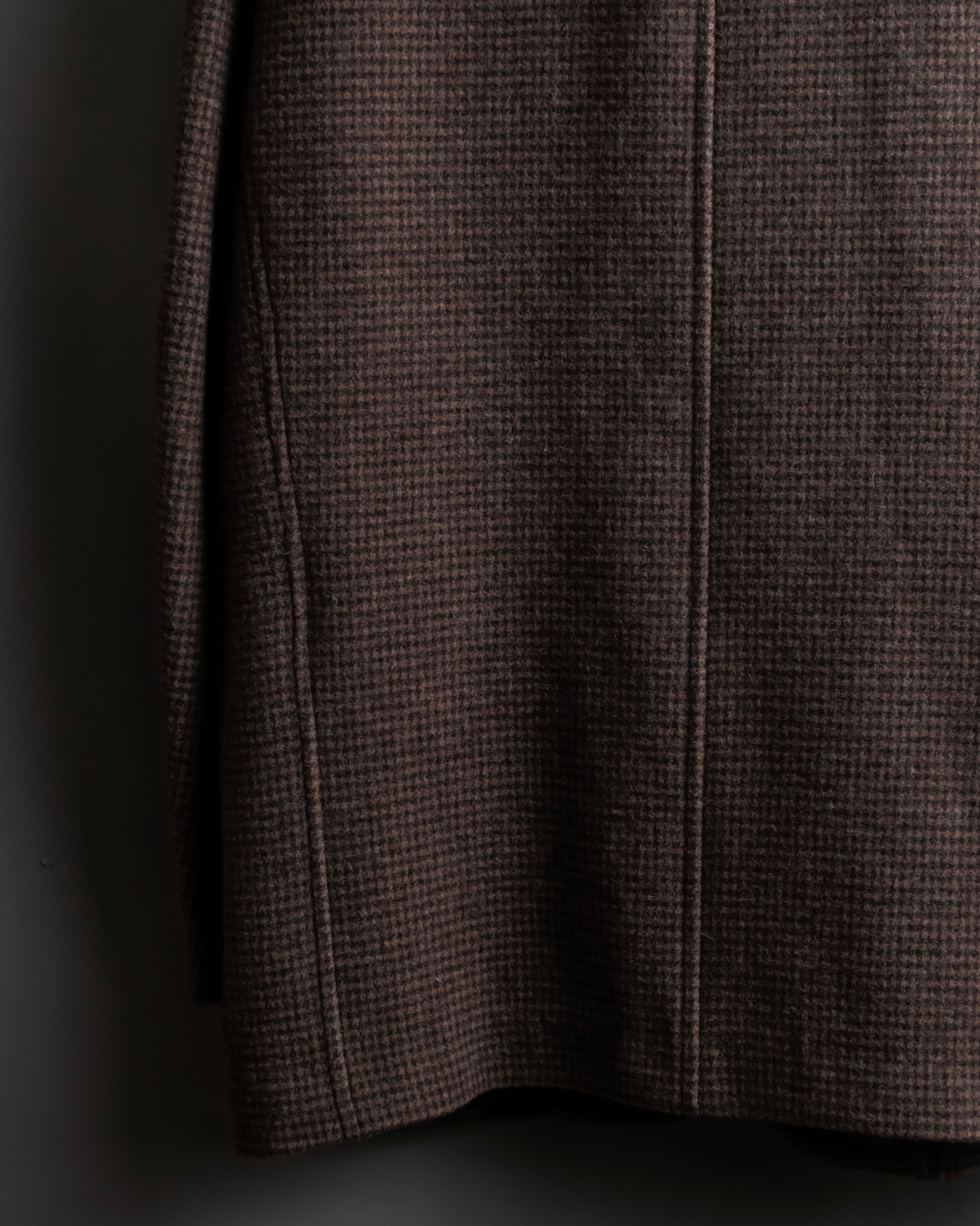 "COMME des GARCONS
HOMME DEUX" Brown checked pattern tailored jacket