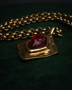 –SPECIAL– “Yves Saint Laurent”
80’s-90’s Sculptural red stone statement necklace