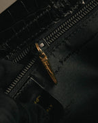 “Salvatore Ferragamo” 90’s-00’s crocodile embossed structured tote bag