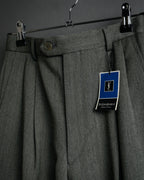 "YVES SAINT LAURENT" Deep pleat tapered wool slacks