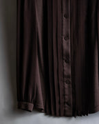 "Filo di Seta" Front pleated design stand-up collar shirt