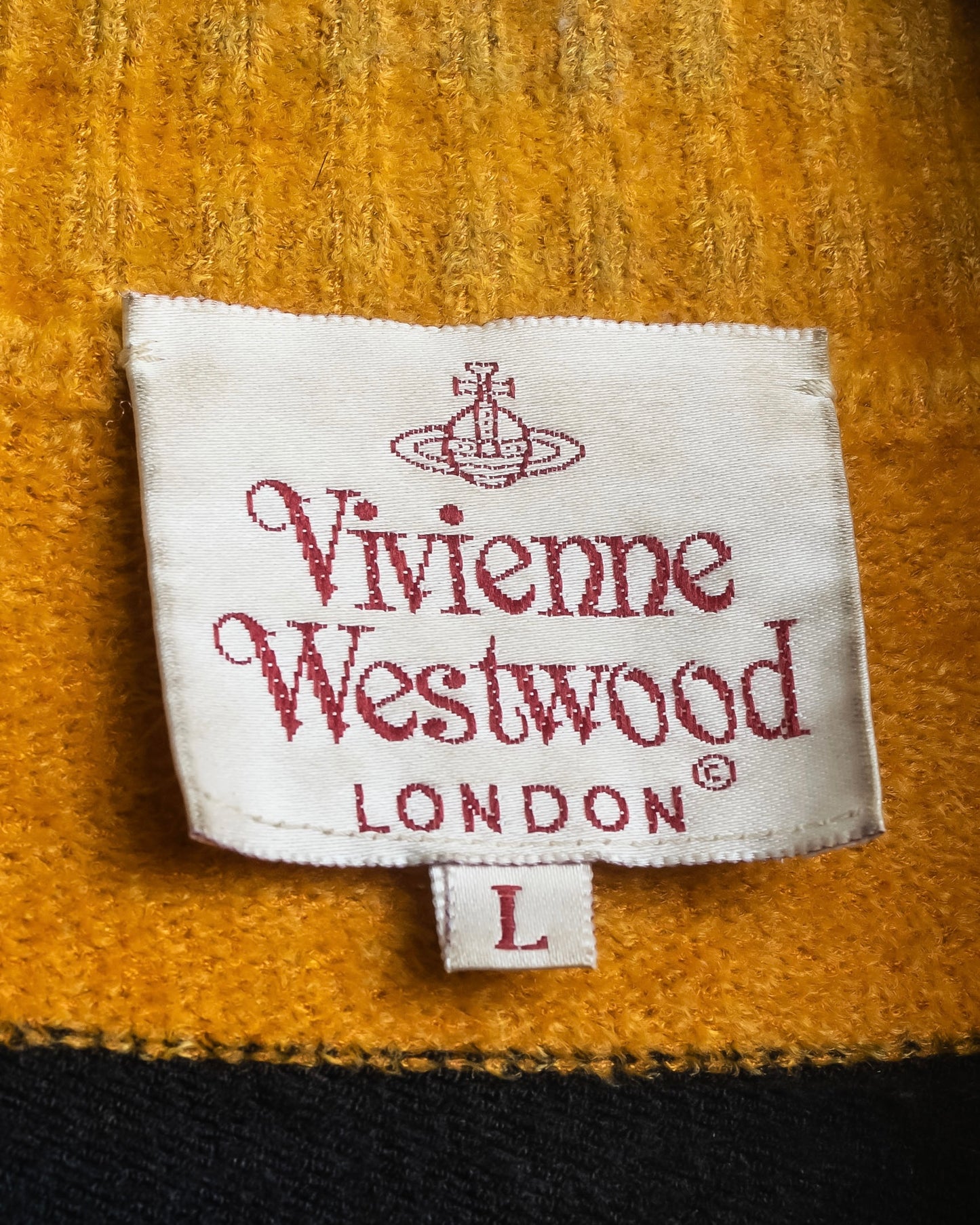 "Vivienne Westwood" Two-tone ribbed switching cardigan