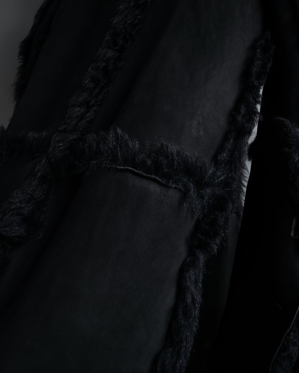 -SPECIAL- "GUCCI" 90's-00's Leather combination fur long coat