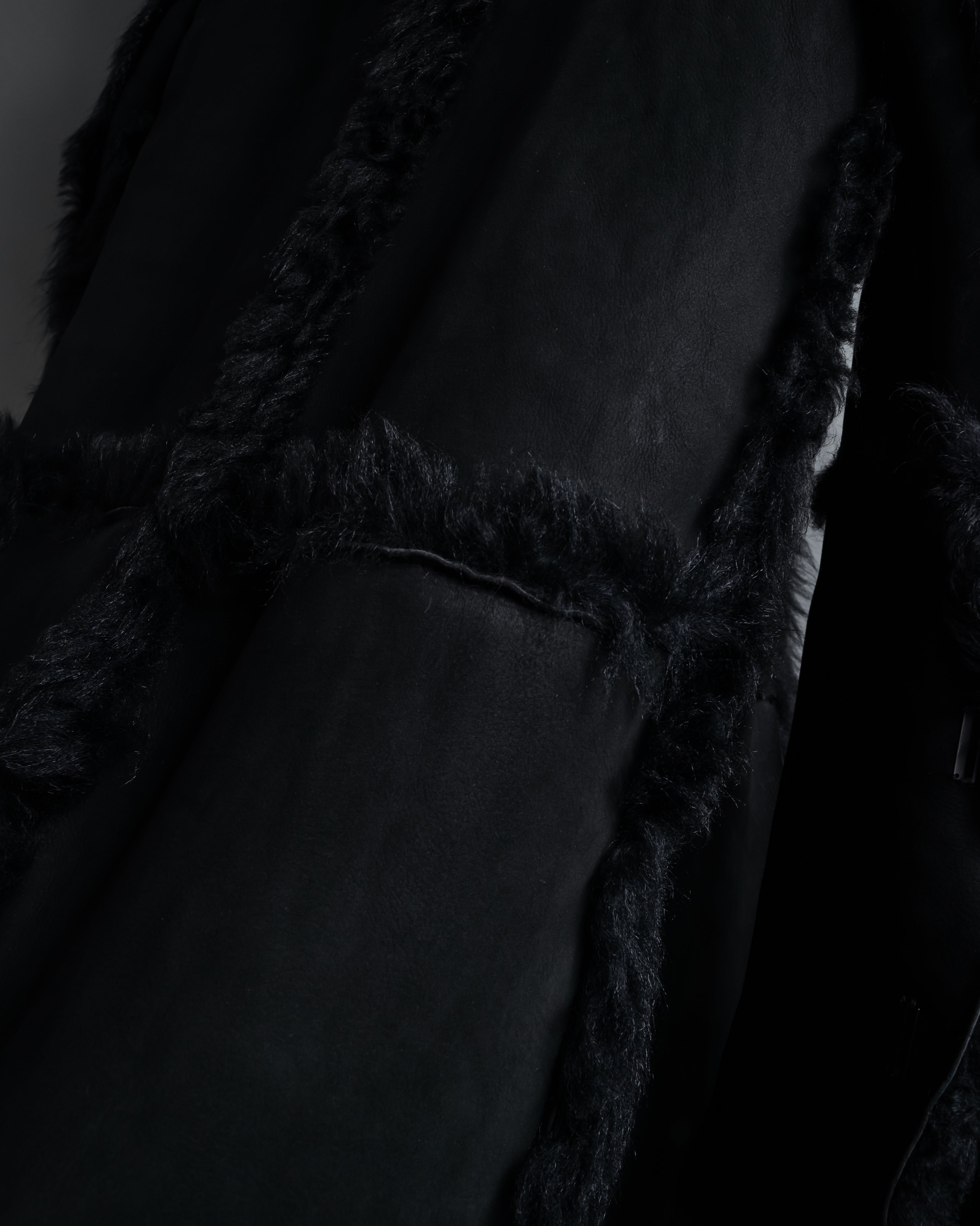 -SPECIAL- "GUCCI" 90's-00's Leather combination fur long coat