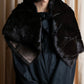 "GIVENCHY" Fur & leather used reversible short shawl collar jacket