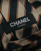 "CHANEL" 90's-00's Classic silk regimental striped tie
