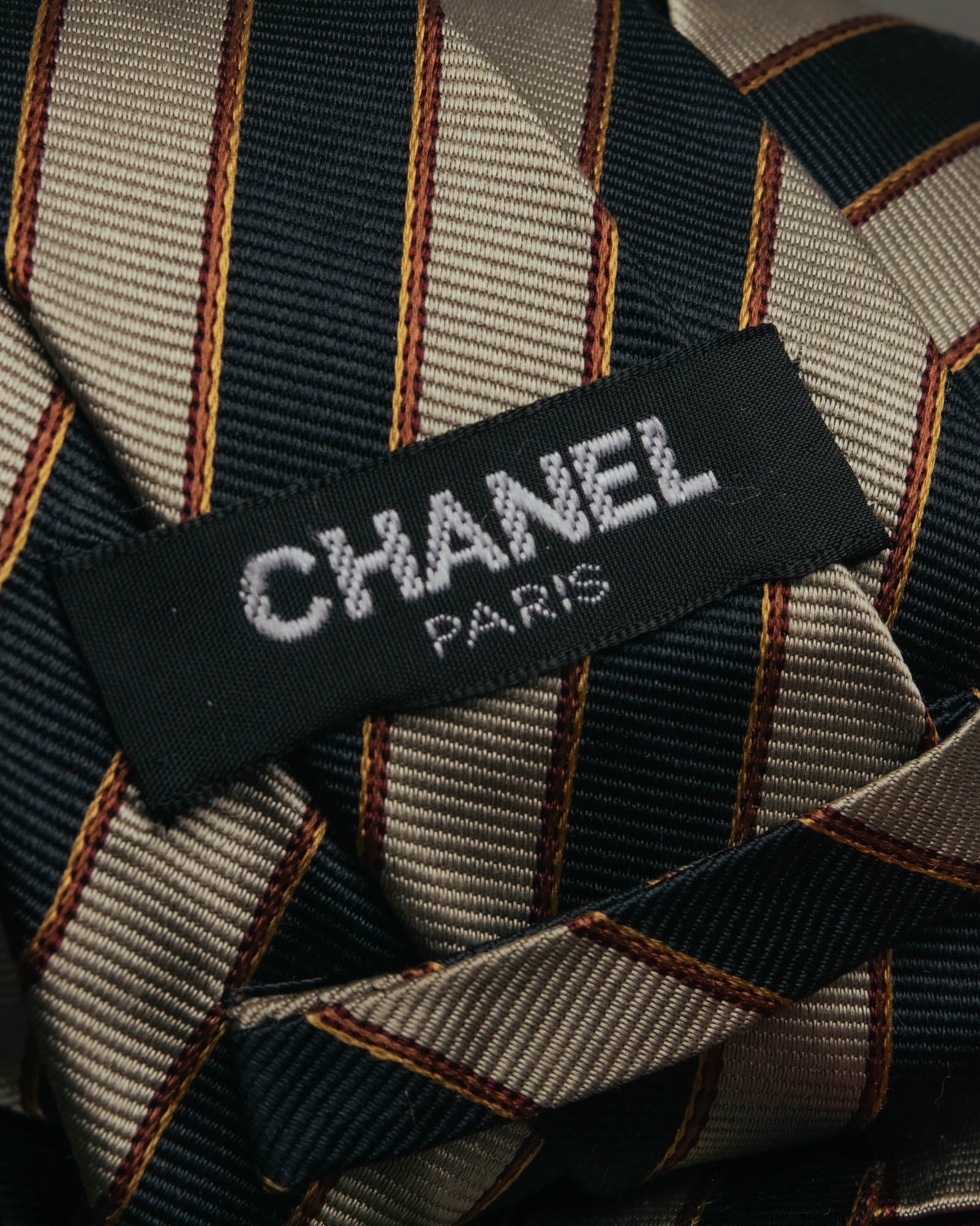 "CHANEL" 90's-00's Classic silk regimental striped tie