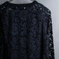 "VALENTINO" Floral lace design trimmed pullover