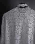 "GUCCI" Michele period floral lace design bow tie shirt