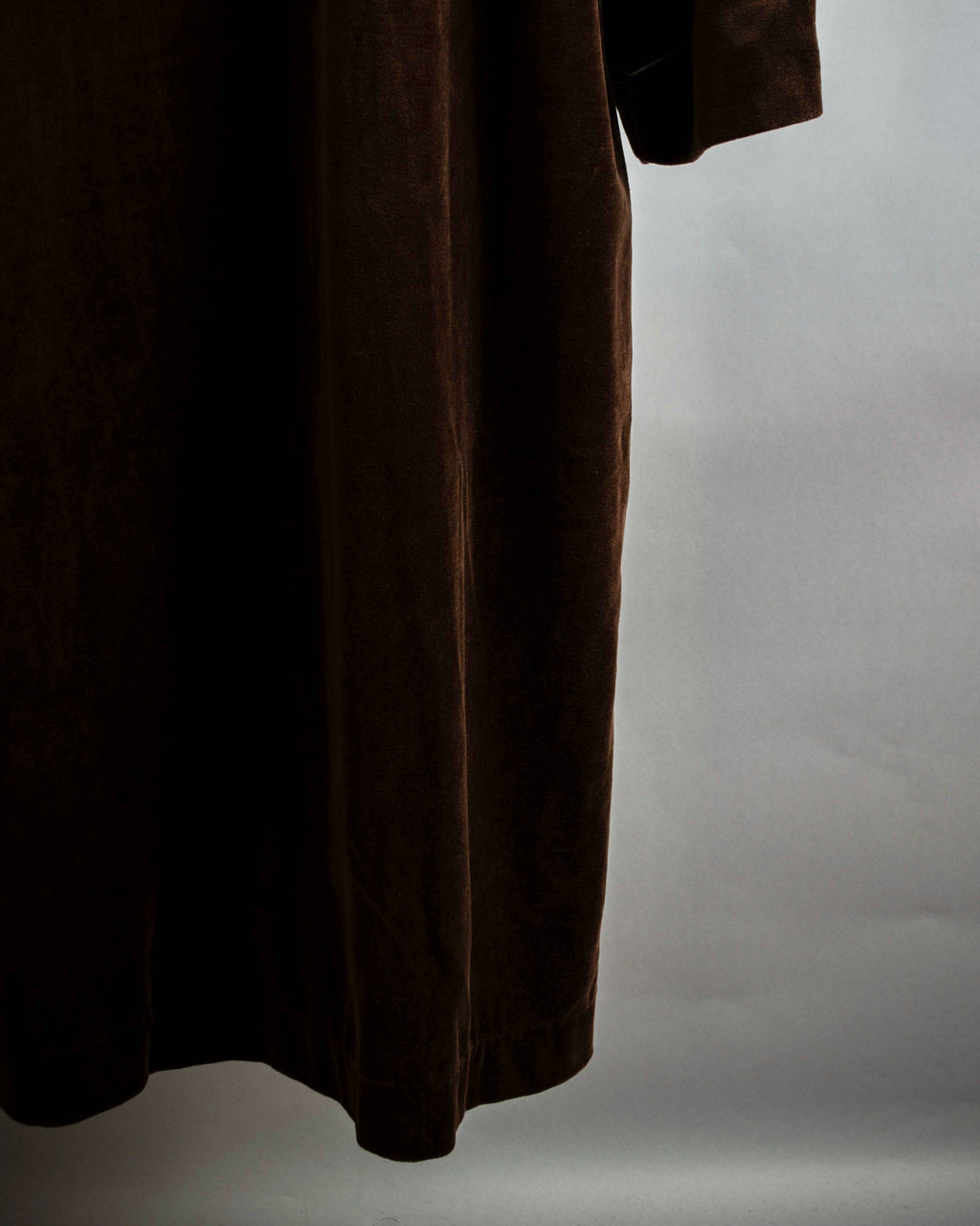 "CELINE" Piping design velour long gown coat