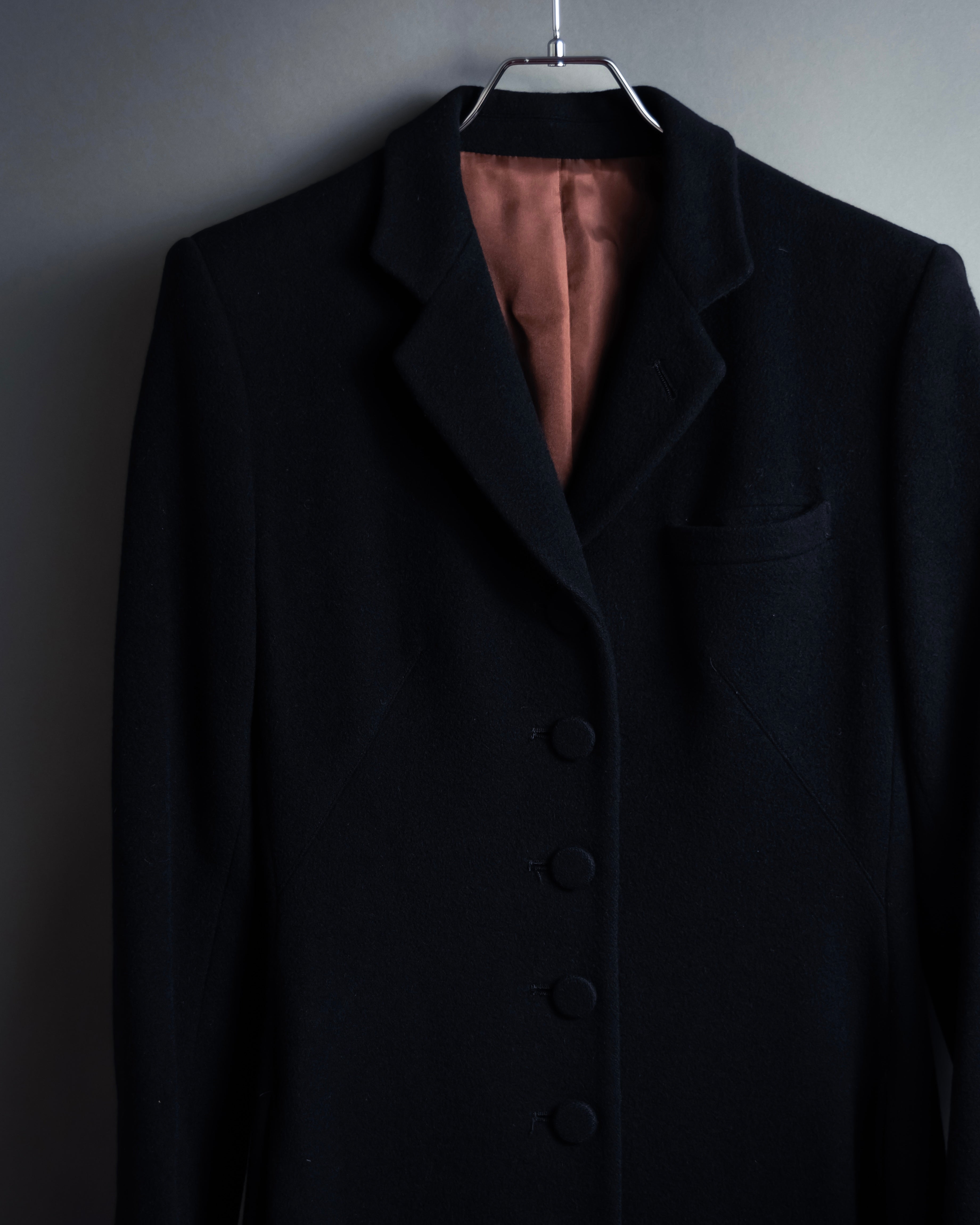 -SPECIAL- "JEAN PAUL GAULTIER"
 90's-00's Waist shape A-line silhouette black color super long coat