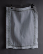 "HERMES" Embroidered knot border cotton scarf