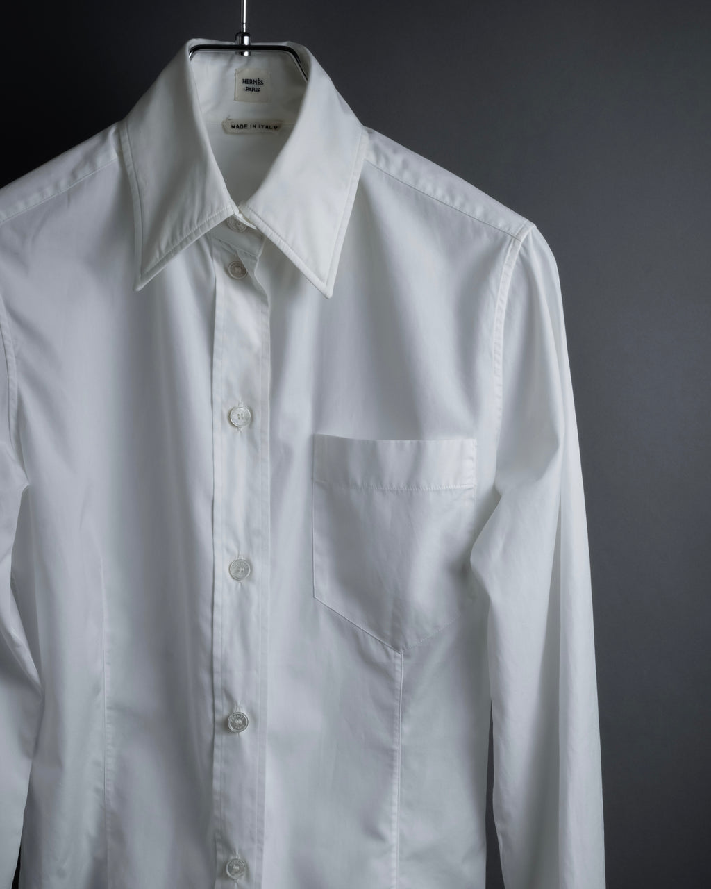 "HERMES" High-quality fine count cotton dress shirt