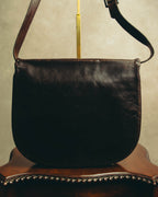 “Yves Saint Laurent” 70’s-80’s Perforated logo leather tassel shoulder bag