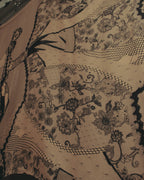 –SPECIAL– “Christian Dior” 00’s Trompe l’oeil lace corset print silk scarf