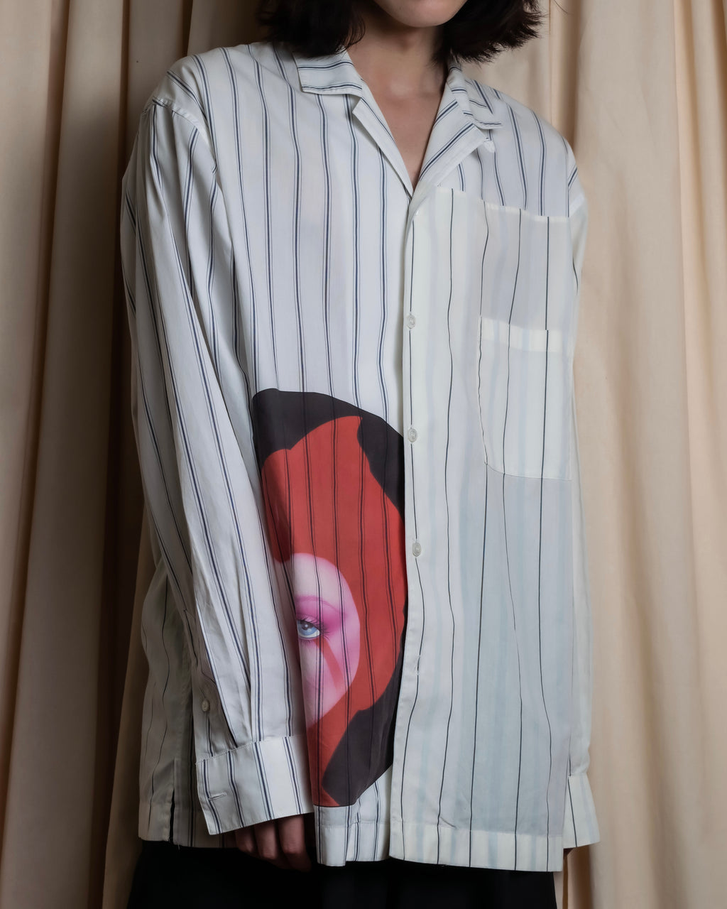 "STELLA McCARTNEY" 18SS Drag queen graphic design stripe shirt
