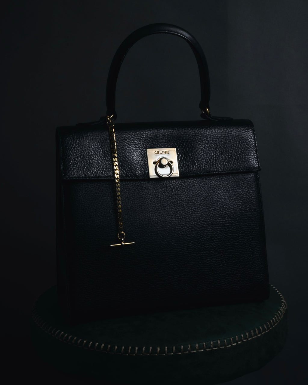 “CELINE” Early 80’s equestrian hardware top-handle bag