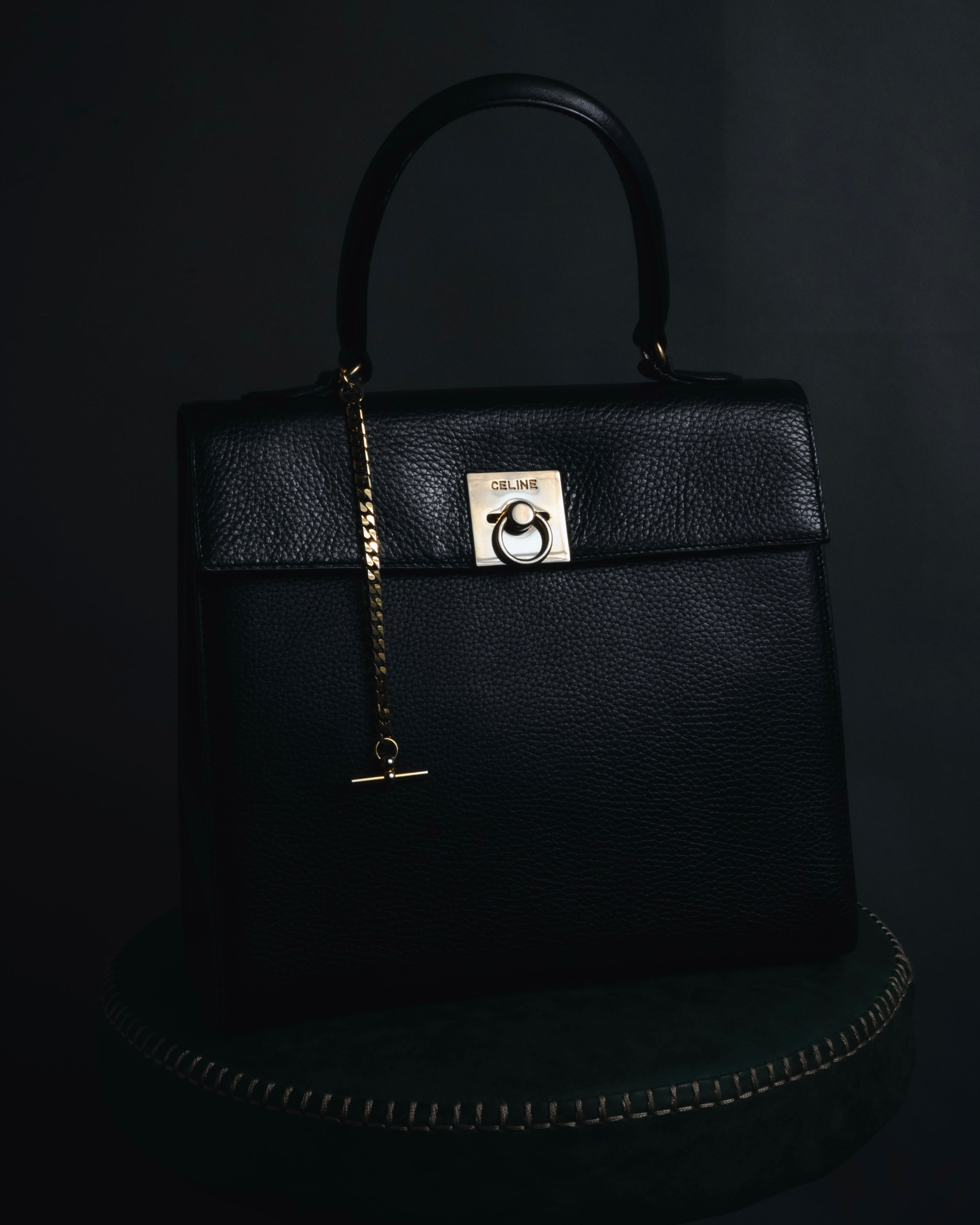 “CELINE” Early 80’s equestrian hardware top-handle bag