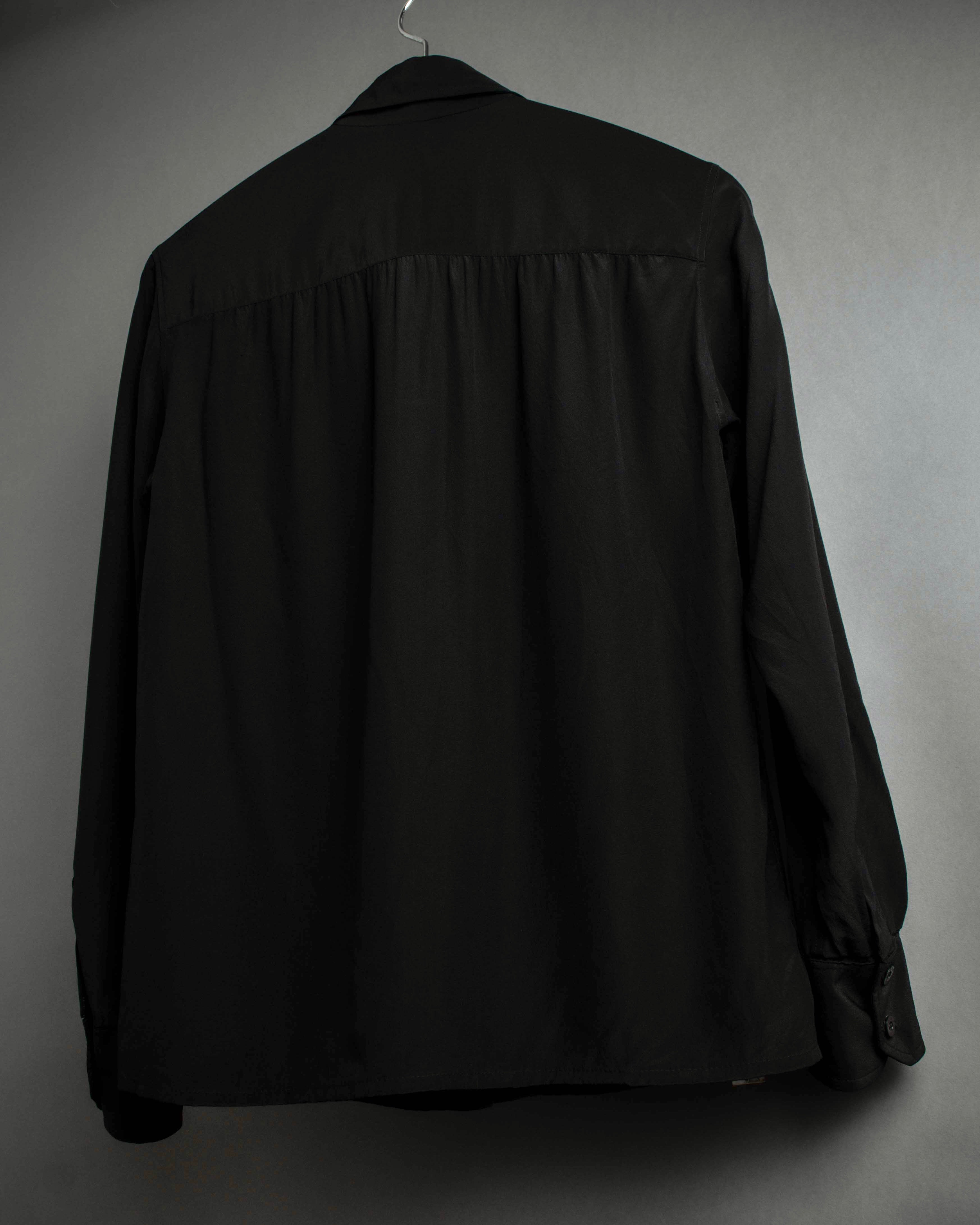 "CELINE" Triomphe embroidered design silk shirt