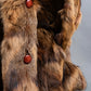 Vintage gradient fur hooded jacket