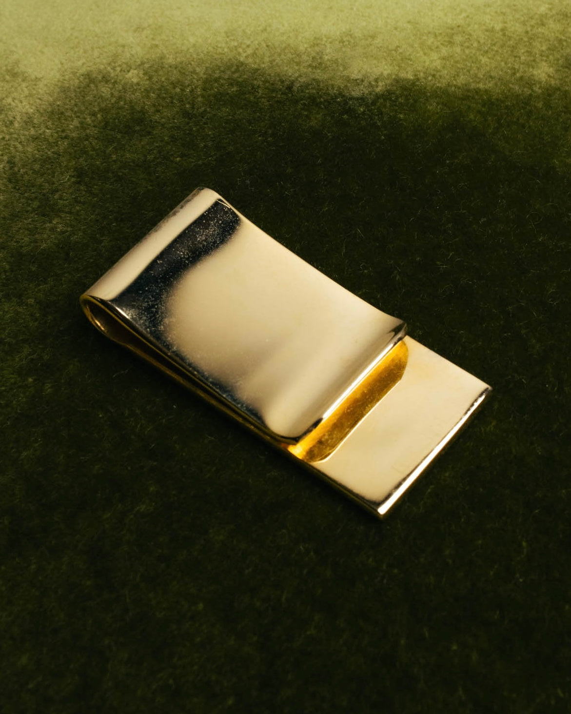 "Christian Dior" 70's-90's Gold tone striped inlay money clip