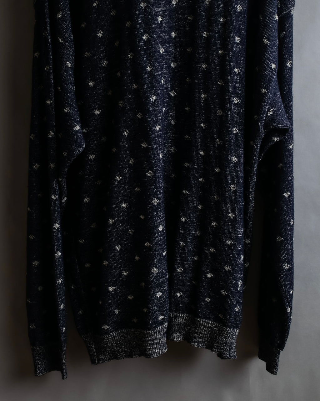"Vintage abstract polka dot knit cardigan"
