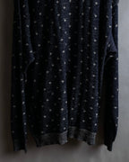 "Vintage abstract polka dot knit cardigan"