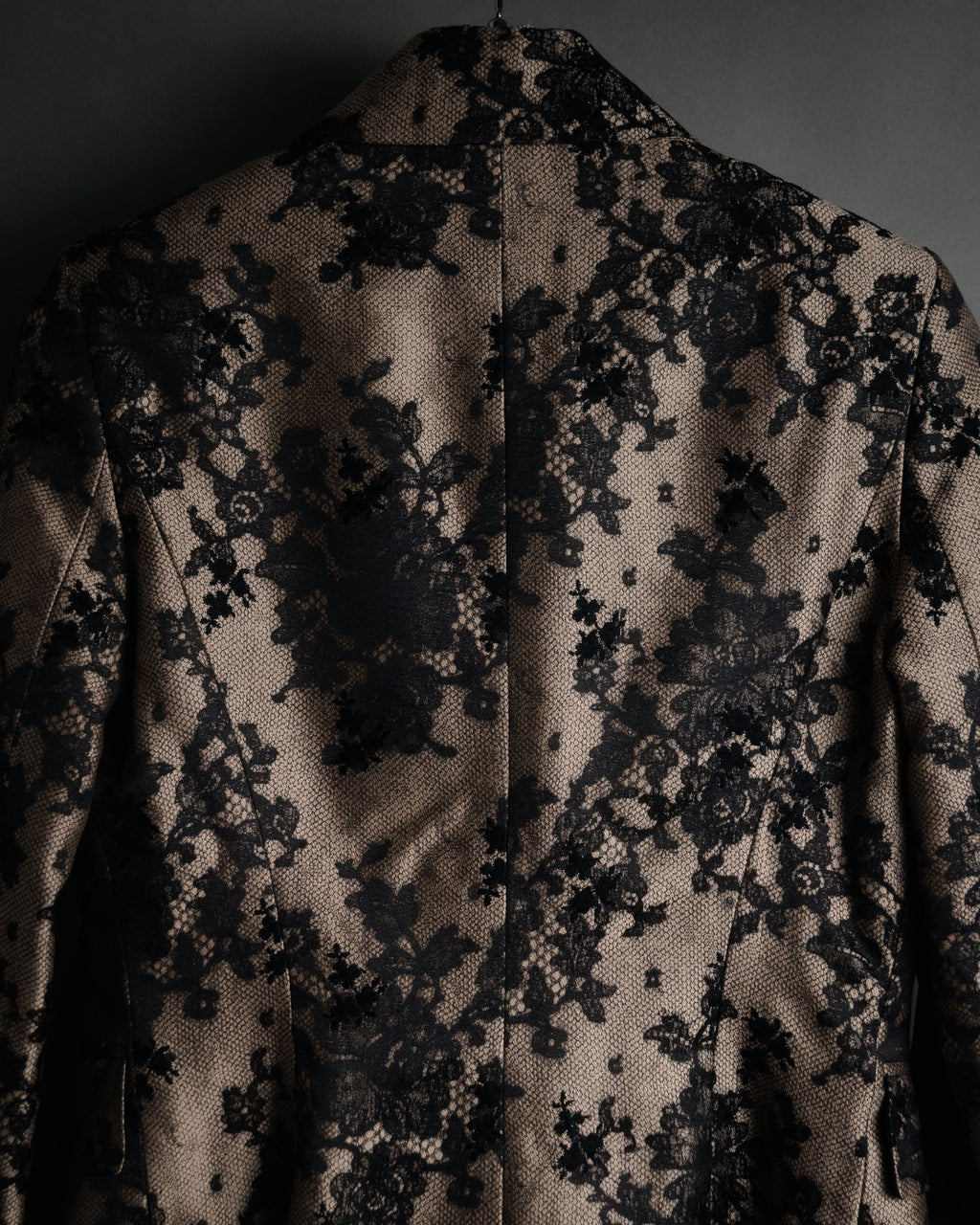 “CELINE” 00’s Lace overlay silk blend tailored jacket