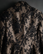 “CELINE” 00’s Lace overlay silk blend tailored jacket