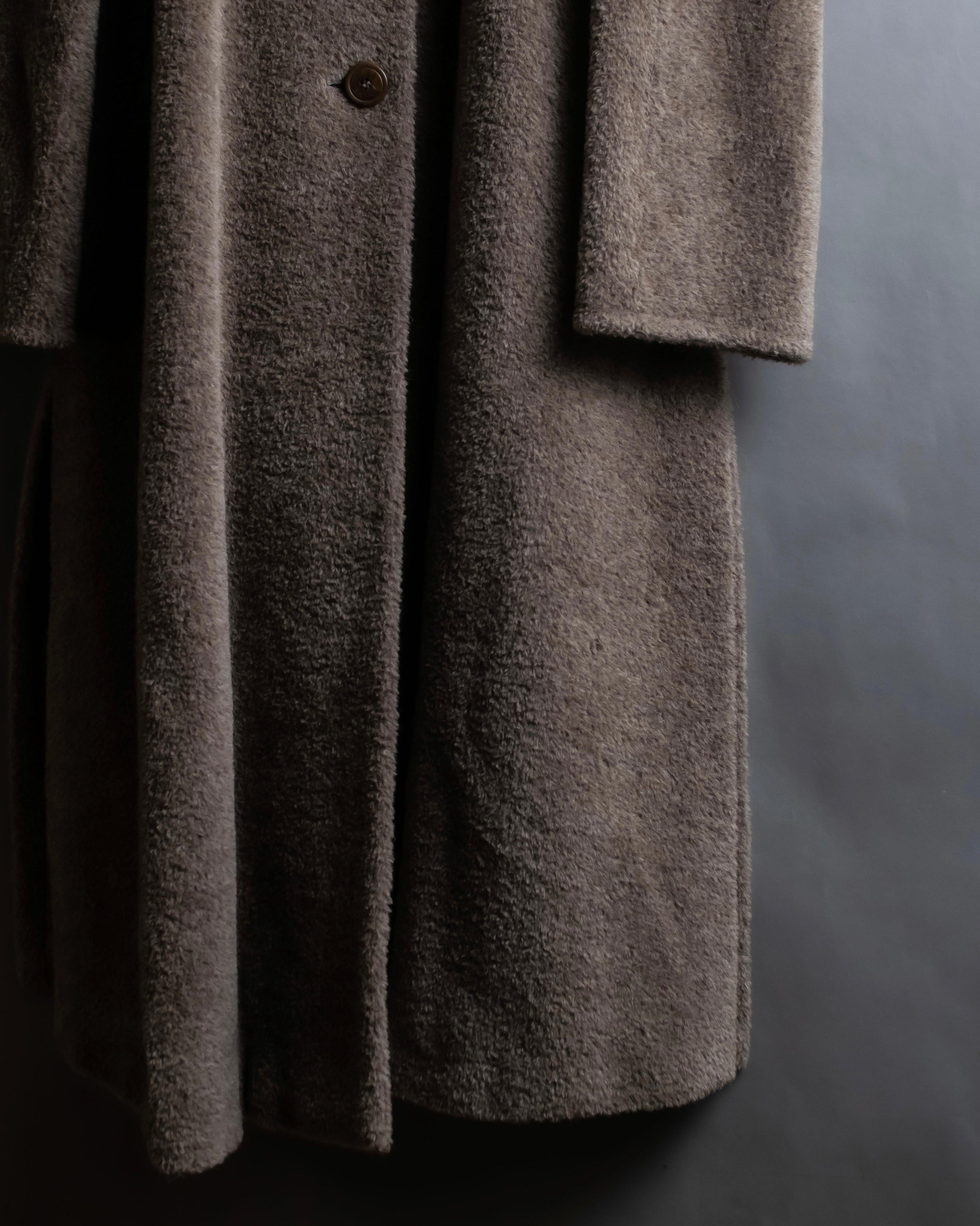 "Max Mara" Alpaca mix brown stand collar long coat